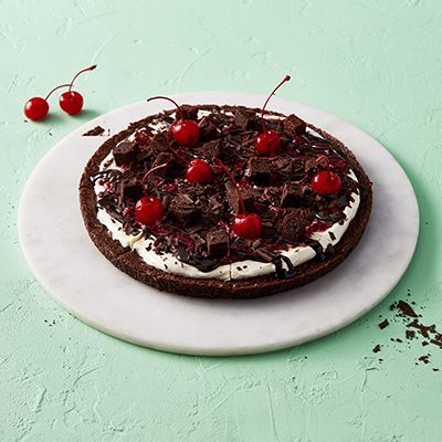 BLACK FOREST BROWNIE PIZZA