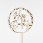 TOPPER HAPPY B/DAY RND - WOOD