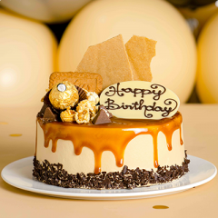 CARAMEL POPCORN BIRTHDAY CAKE
