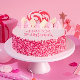 Image of A pink chocolate birthday cake-NQ200680-Picxy